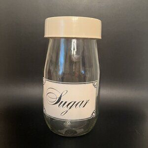 Carlton Glass Jar 1.5 L Sugar Beige Cream Screw Top Lid Flaws on Lid See Photos